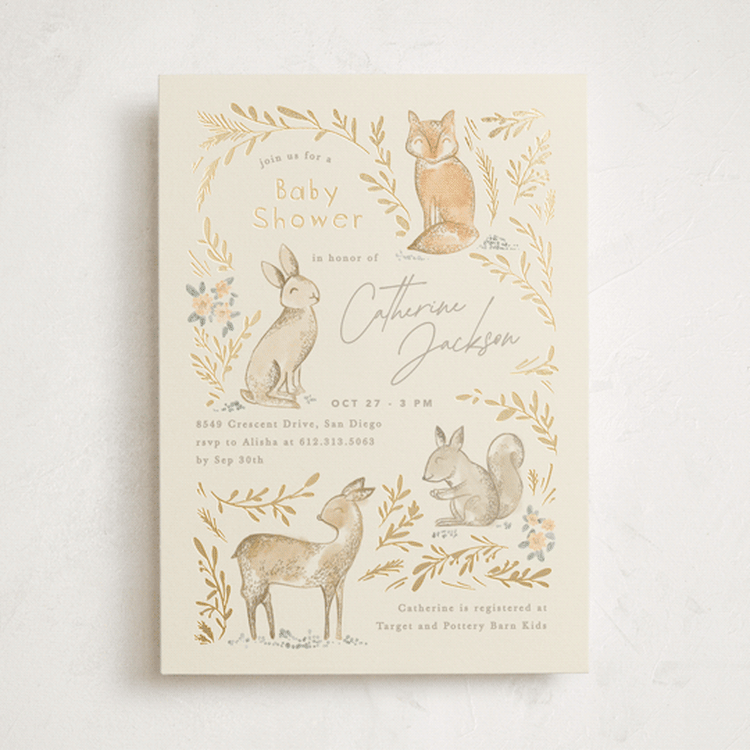 "Vintage woodland" - Baby Shower Invitations in Ginger by Creo Study - Front
