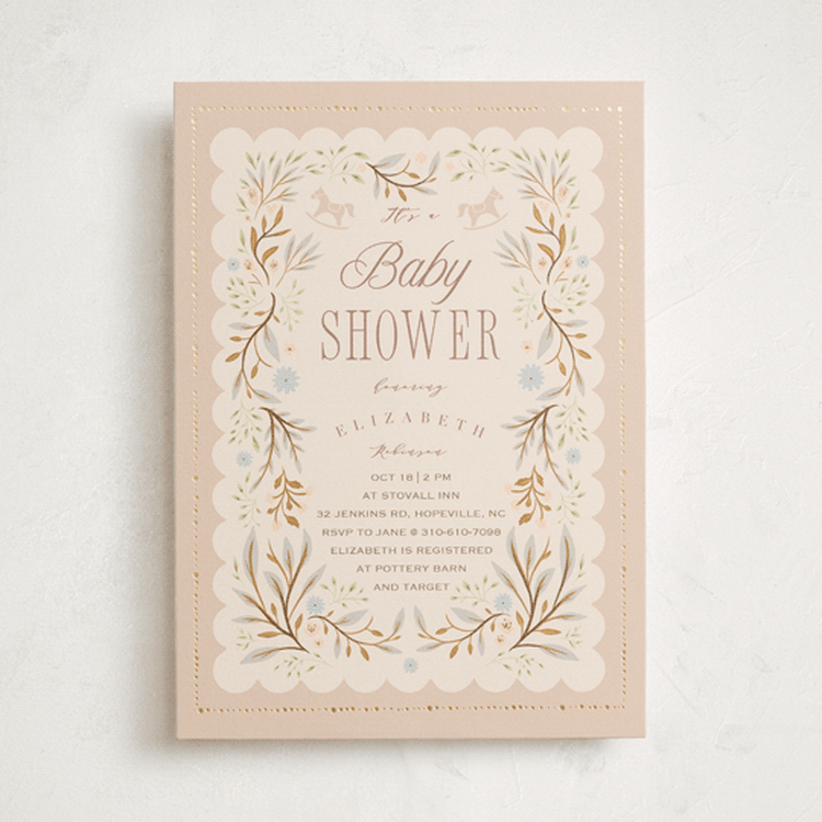 "Storybook" - Baby Shower Invitations in Blush by Hannah Williams - Front