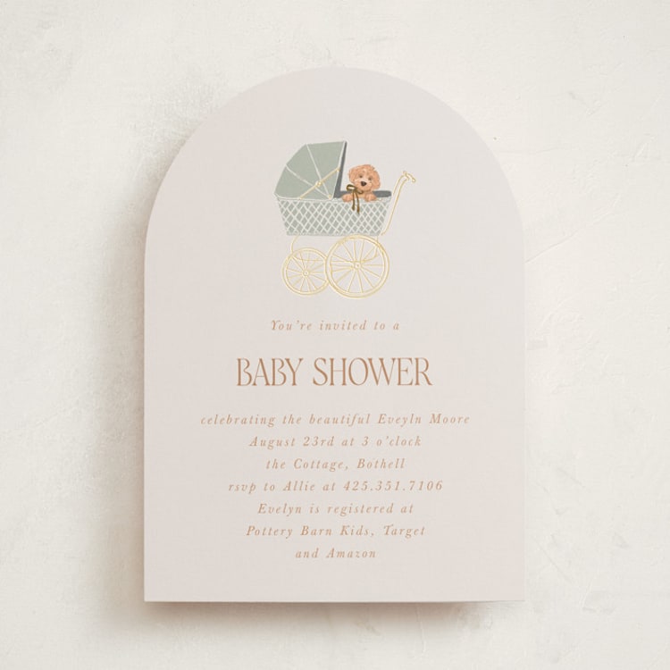 "Waiting for a sibling" - Baby Shower Invitations in Sea Fog by Erin Kessler - Front