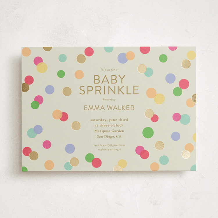 "Colorful Baby Sprinkle" - Baby Shower Invitations in Color Pop by Stephanie Heinrich Godbout - Front