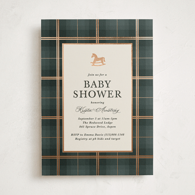 "Wesley" - Baby Shower Invitations in Juniper by Kate Ahn - Front