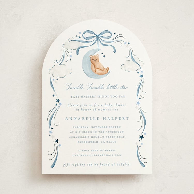 "Twinkle Twinkle little star" - Baby Shower Invitations in Moonlight by Sarah Knight - Front