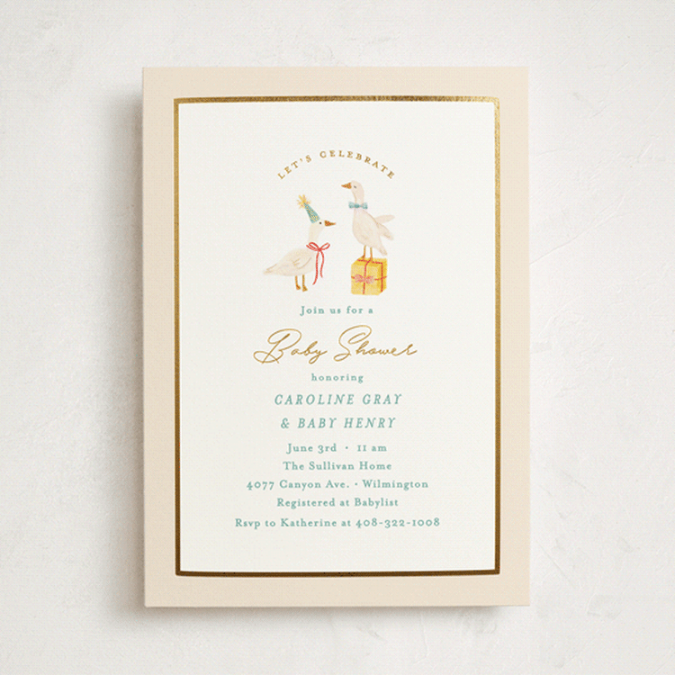 "Honk for Baby!" - Baby Shower Invitations in Lemonade by Julie Murray - Front