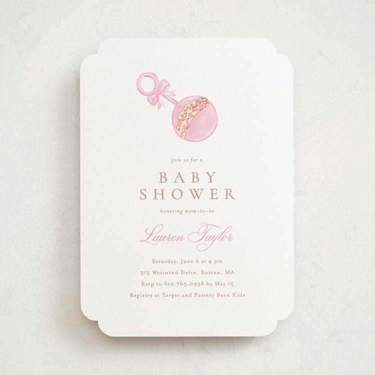 "un hochet" - Baby Shower Invitations in Watermelon by Creo Study - Front