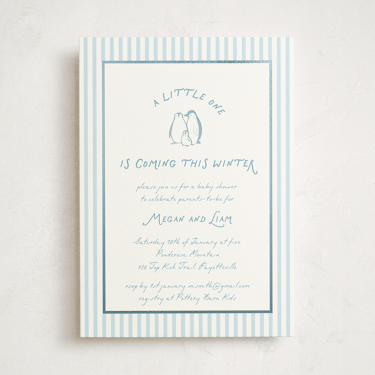 "Arctic Family" - Baby Shower Invitations in Sky by Lucrecia Caporale - Front