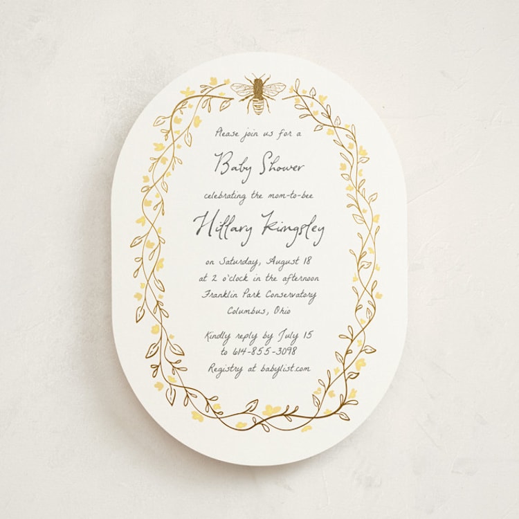 "Soon to Bee" - Baby Shower Invitations in Buttercup by Heather Schertzer - Front