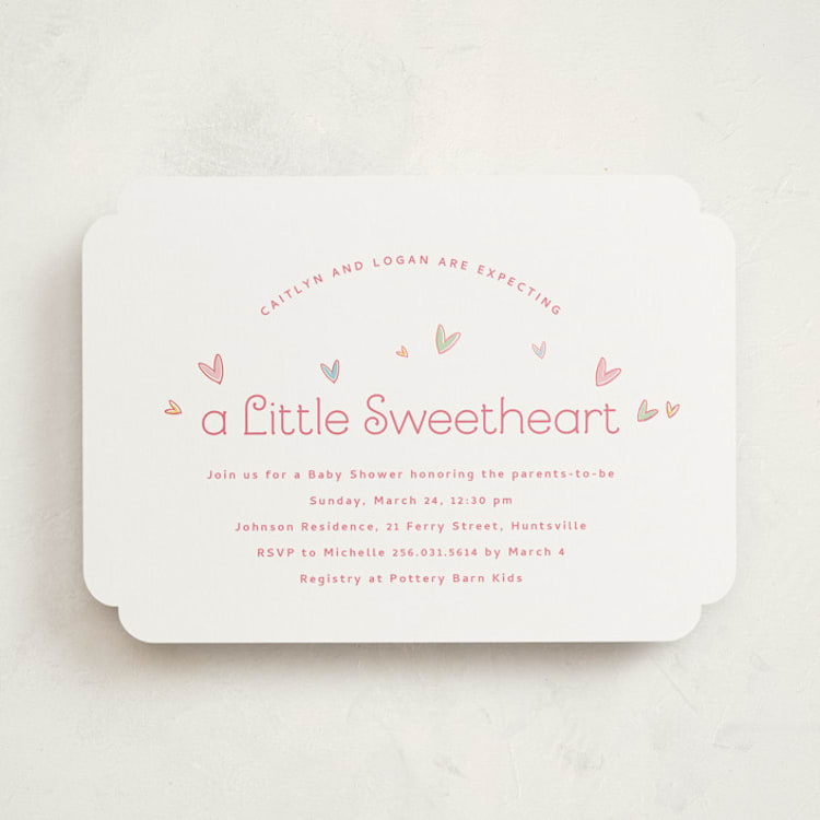 "Little Sweetheart" - Baby Shower Invitations in Candy by letterfix - Front