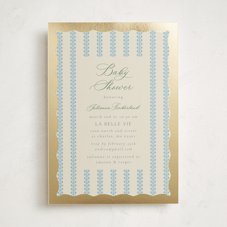 "wavy stripe" - Baby Shower Invitations in Sky by Jen Owens - Front