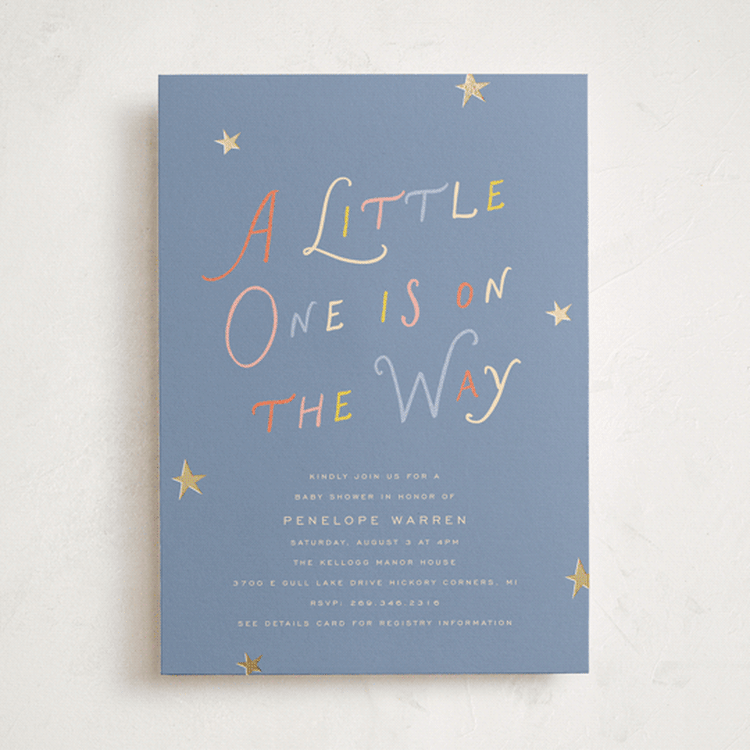 "On the way" - Baby Shower Invitations in Sail by Pixel and Hank - Front