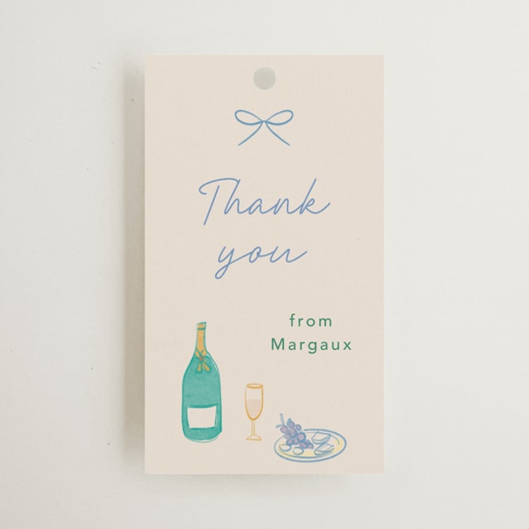 "Dining" - Bridal Shower Favor Tags in Pastel by Elly - Front