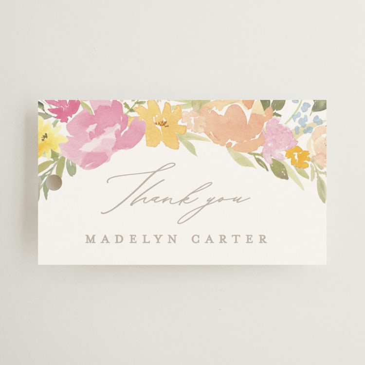 "Blooming arch" - Bridal Shower Favor Tags in Peony by Creo Study - Front