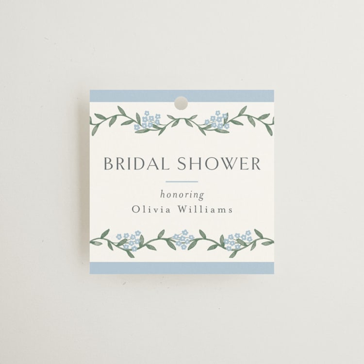 "simple garland" - Bridal Shower Favor Tags in Sky by Christy Hy Lee - Front