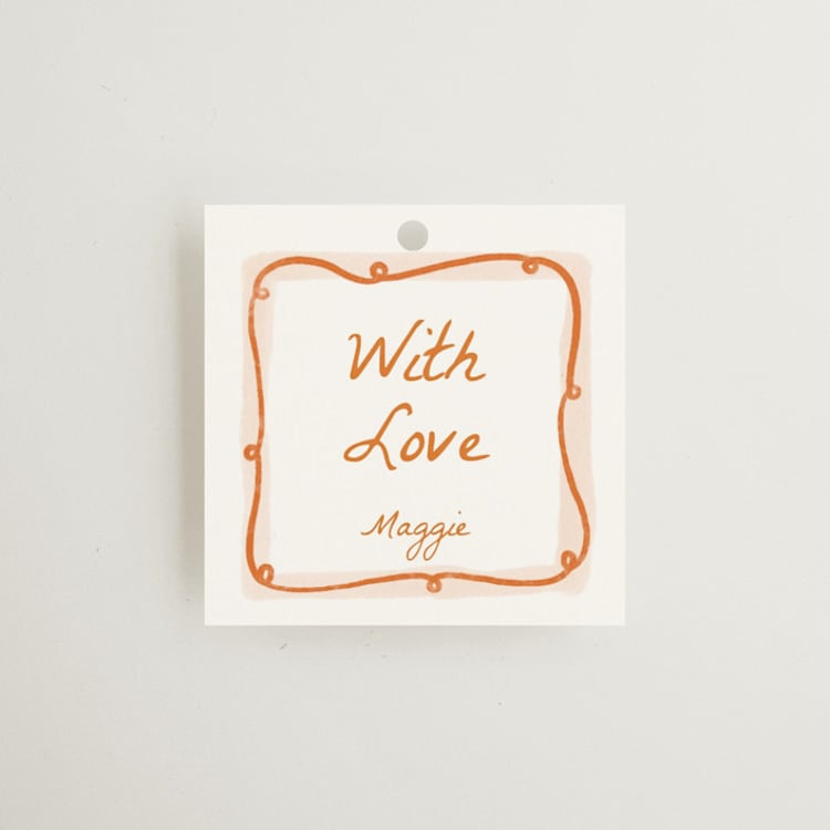 "Giardino" - Bridal Shower Favor Tags in Flame by Pati Cascino - Front