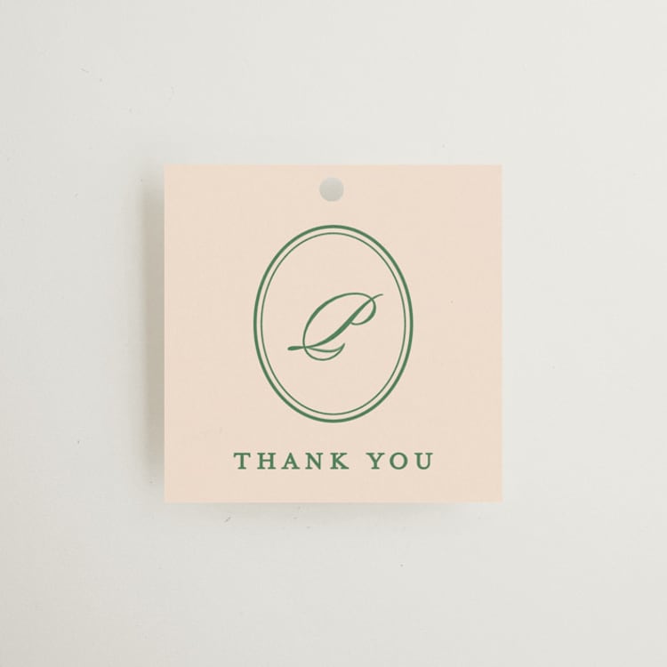 "Scripted" - Bridal Shower Favor Tags in Emerald by Creo Study - Front