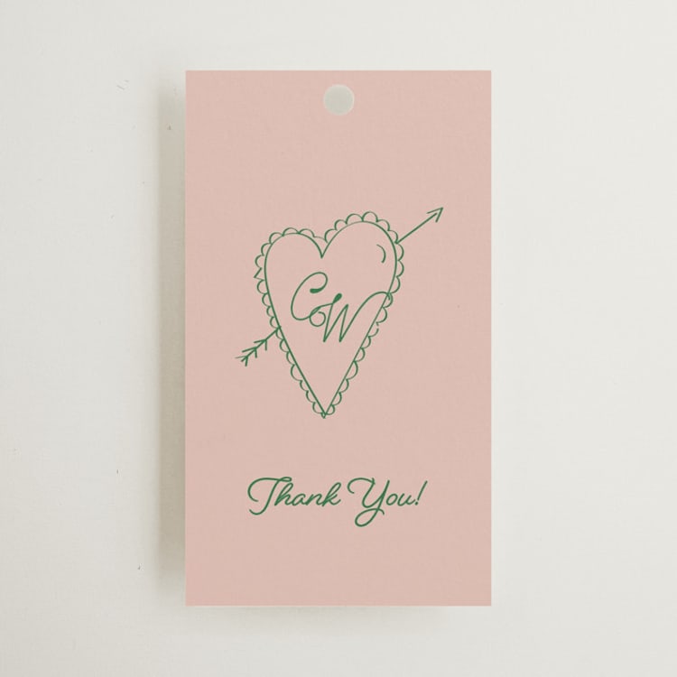 "Crazy Little Thing Called Love" - Bridal Shower Favor Tags in Avocado by Helena Vitto - Front