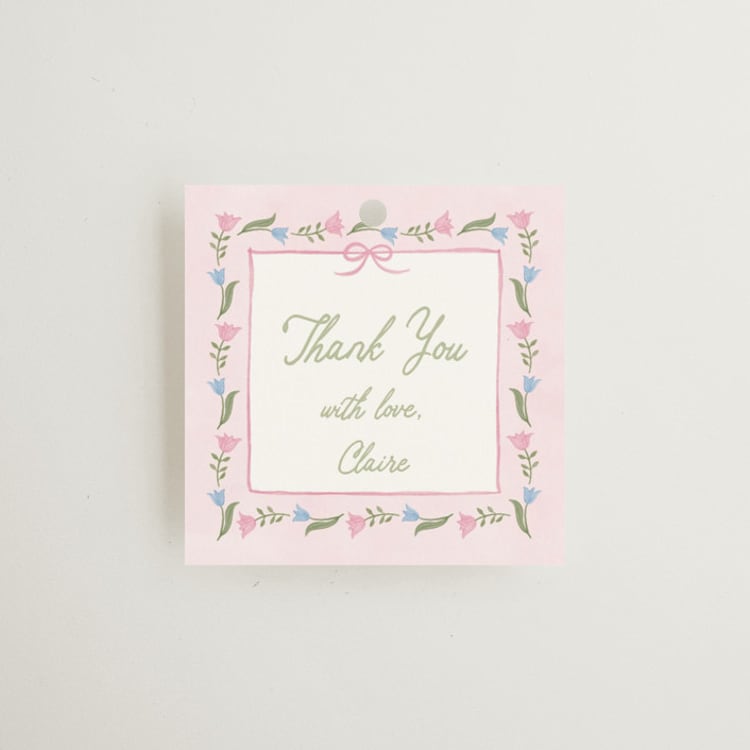 "Folk Garden" - Bridal Shower Favor Tags in Garden by Creo Study - Front