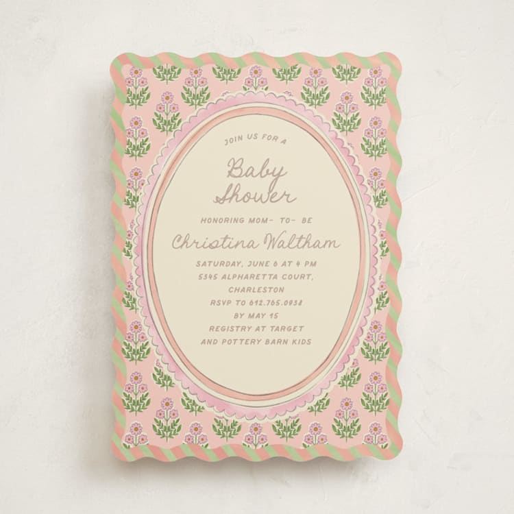 "Botanical maximalism" - Baby Shower Invitations in Poppy by Creo Study - Front