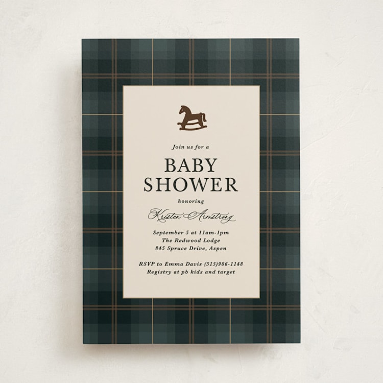 "Wesley" - Baby Shower Invitations in Juniper by Kate Ahn - Front