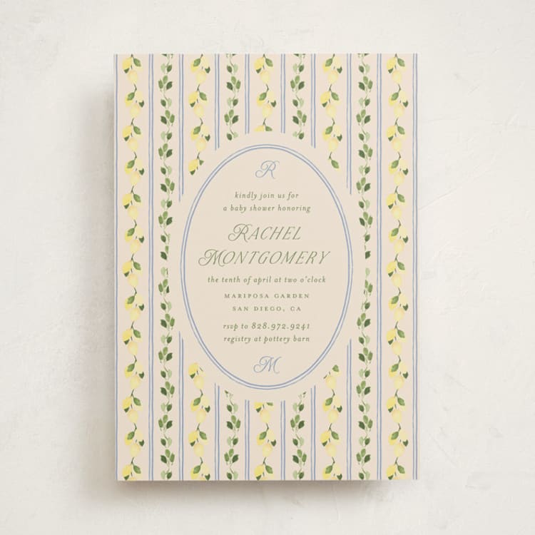 "Limoncello" - Baby Shower Invitations in Rome by Claudia Orengo - Front
