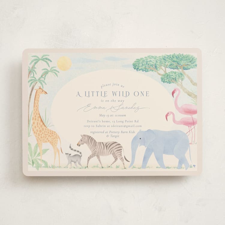 "Africa" - Baby Shower Invitations in Sky Blue by Sabrin Deirani - Front