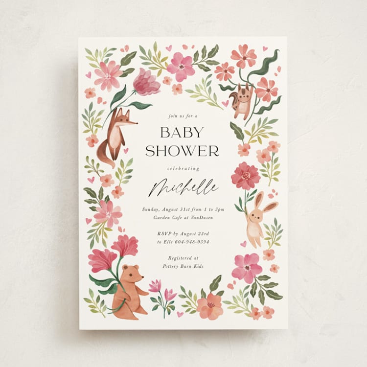 "Love is in the Air" - Baby Shower Invitations in Rose by Vivian Yiwing - Front