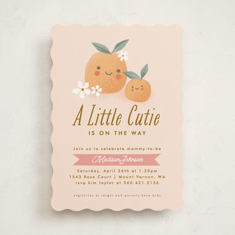 "little cutie oranges" - Baby Shower Invitations in Peach by Karidy Walker - Front