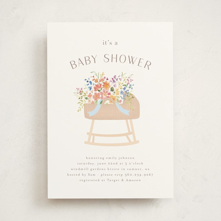 "Baby Basket" - Baby Shower Invitations in Summer by Itsy Belle Studio - Front