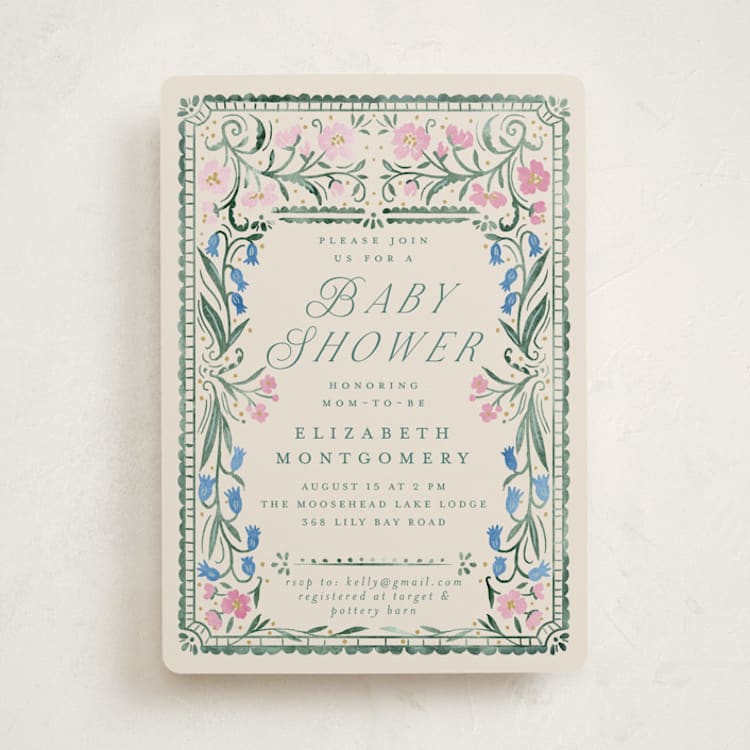 "Book Cover" - Baby Shower Invitations in Evergreen by Petra Kern - Front