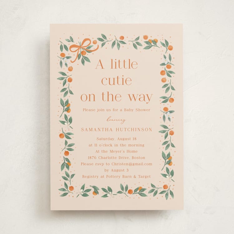 "Cutie Frame" - Baby Shower Invitations in Cream by frau brandt - Front