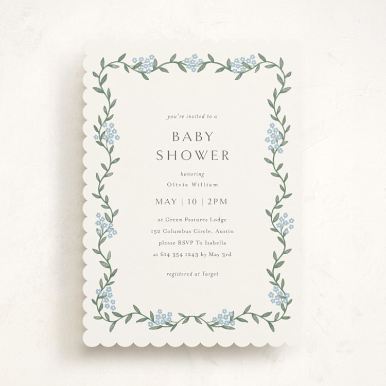 "simple garland" - Baby Shower Invitations in Sky by Christy Hy Lee - Front