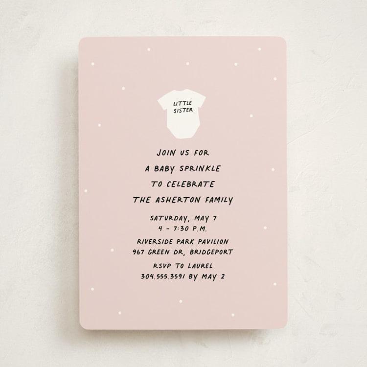 "Little Sibling" - Baby Shower Invitations in Cotton Candy by Lea Delaveris - Front