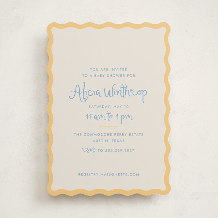 "Augusta" - Baby Shower Invitations in Melon by Megan Davis - Front