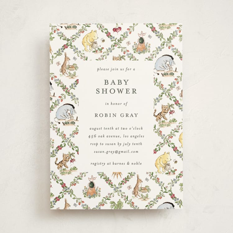 "Disney Rabbit's Garden" - Baby Shower Invitations in Garden by Sarah Knight - Front
