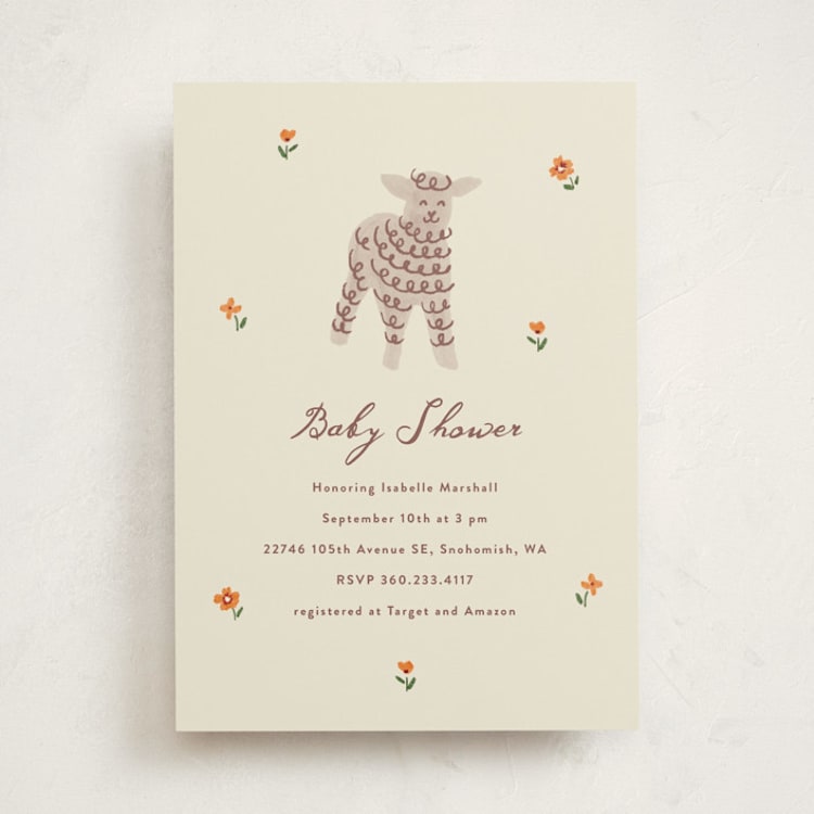"Ba Ba Baby shower" - Baby Shower Invitations in Butter by Angela Garrick - Front