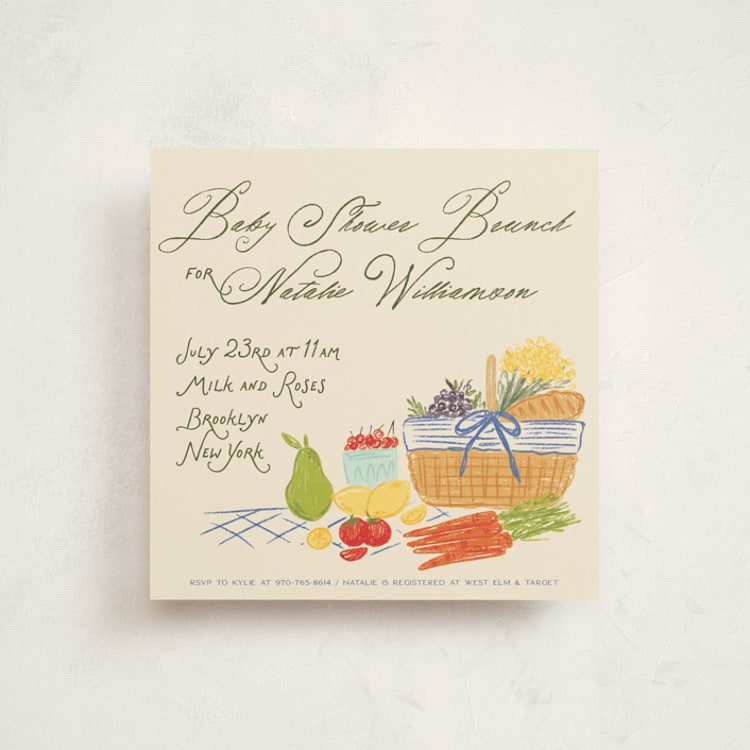 "Farmer's Market" - Baby Shower Invitations in Provincial by Jenna Holcomb - Front