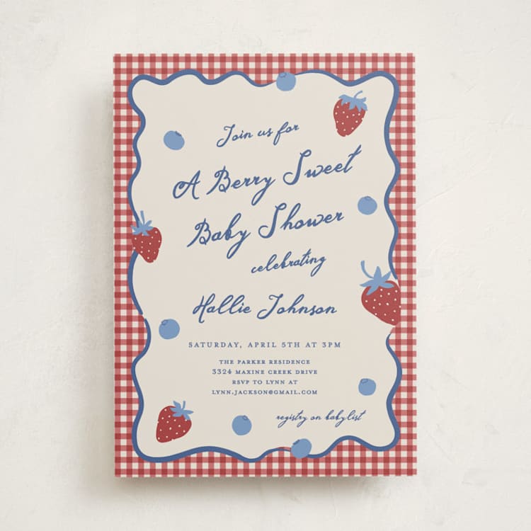 "So Berry Sweet" - Baby Shower Invitations in Barn by Kelly Watkins - Front