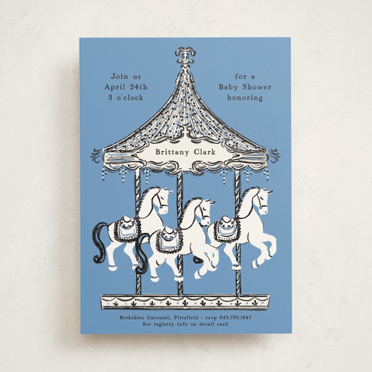"Round And Round" - Baby Shower Invitations in Pool by Gwen Bedat - Front