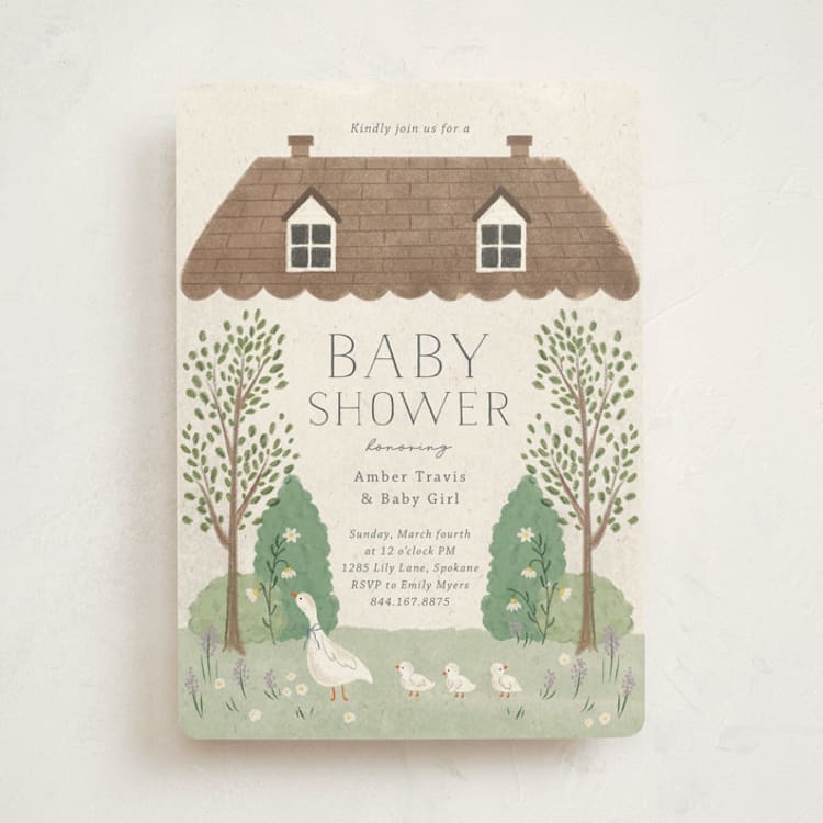 "Cottage Baby" - Baby Shower Invitations in Cream by Kiersten Garner - Front