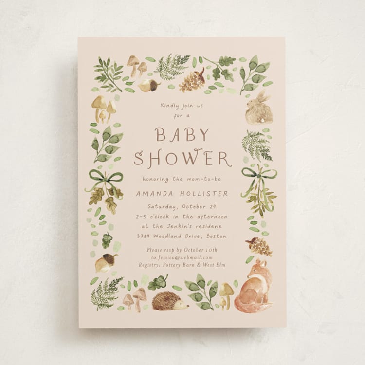 "Forest Baby Shower" - Baby Shower Invitations in Sand by frau brandt - Front