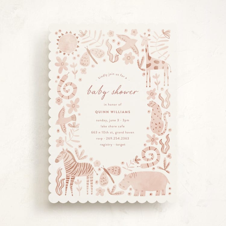 "Creatures" - Baby Shower Invitations in Sherbet by Pixel and Hank - Front