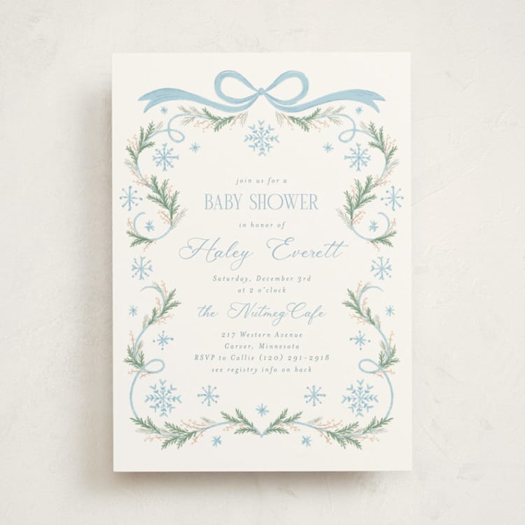 "Winter Frame" - Baby Shower Invitations in Frosted by Laura Hankins - Front