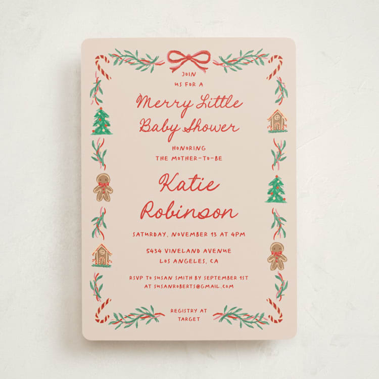 "Merry Little" - Baby Shower Invitations in Santa by Claudia Orengo - Front