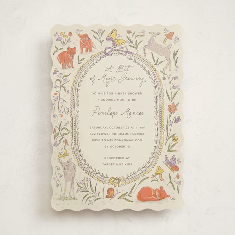 "Woodland Magic" - Baby Shower Invitations in Linen by Vera Lim - Front