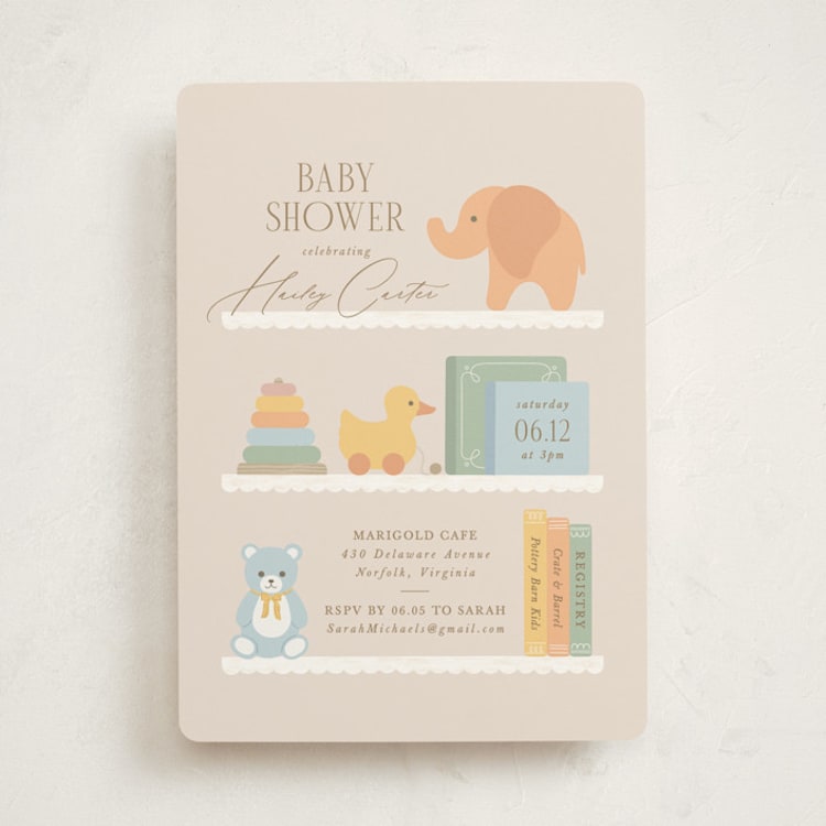 "Charming Nursery" - Baby Shower Invitations in Linen by Brandy Folse - Front