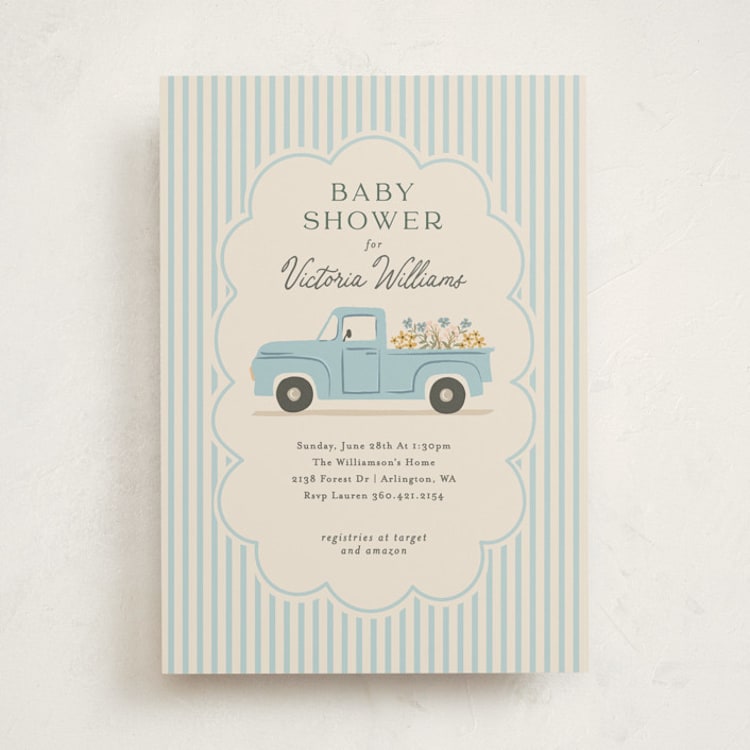 "Classic Truck" - Baby Shower Invitations in Lake by Karidy Walker - Front