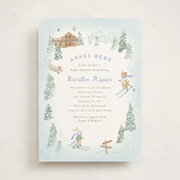 "Apres Bebe" - Baby Shower Invitations in Frost by Jennifer Wick - Front