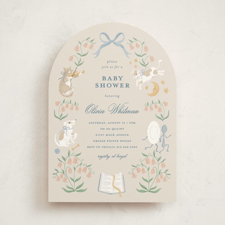 "Hey, diddle diddle" - Baby Shower Invitations in Forget-me-not by Jamie Alexander - Front