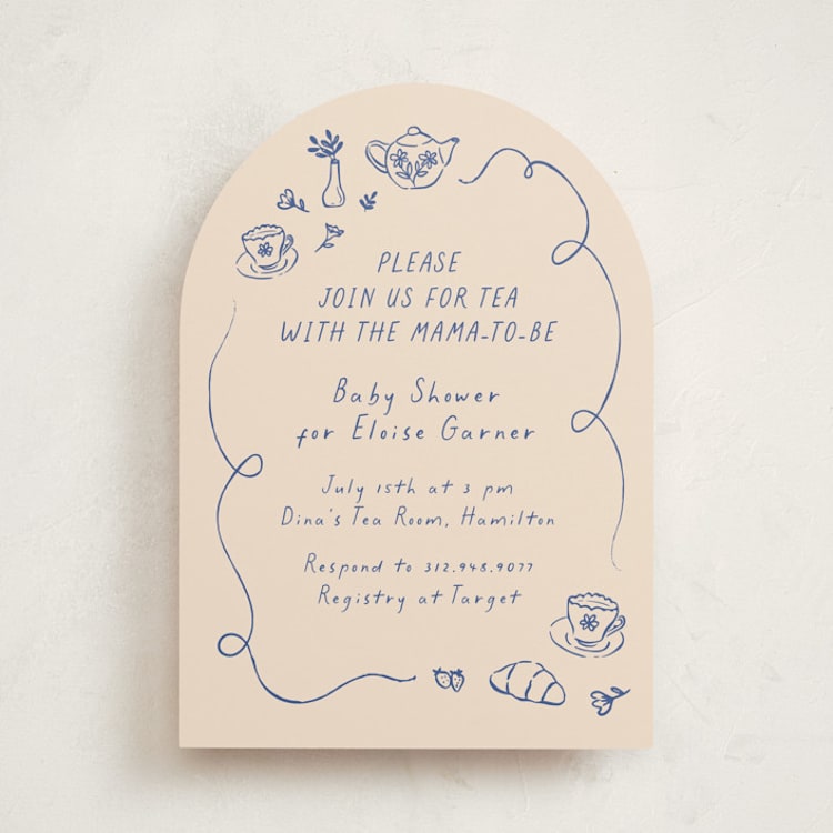 "Doodle Tea Party" - Baby Shower Invitations in Fine China by Carmia C. - Front