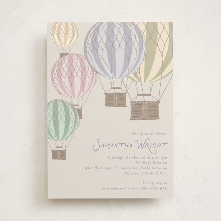 "Balloons" - Baby Shower Invitations in Bluebird by Kampai Designs - Front