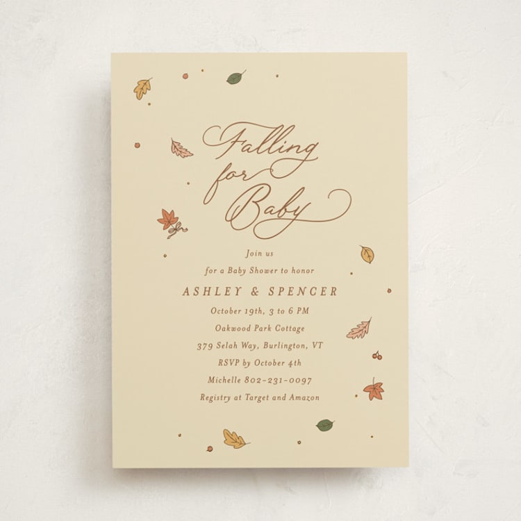 "Sweet Autumn" - Baby Shower Invitations in Pie by letterfix - Front